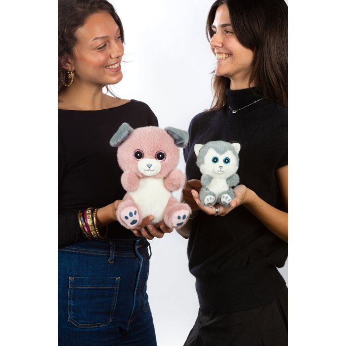 Image secondaire de Peluche Chien SPOT Cutydoos - Rose Poudré et Gris, 23 cm