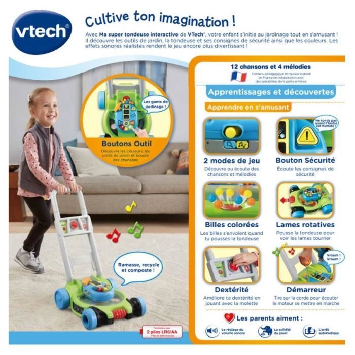 VTECH - 1,2,3 Imite-Moi - Ma Super Tondeuse Interactive - Jouet d'Imitation Enfant