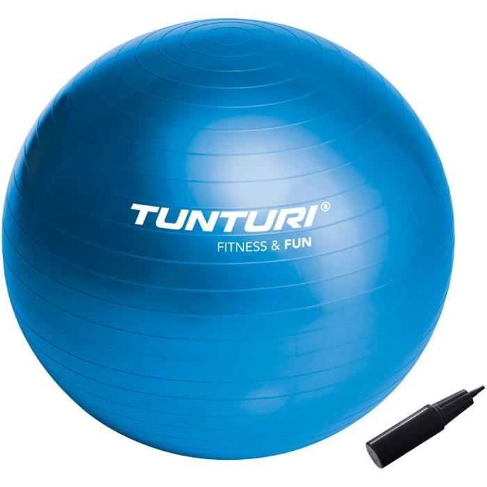 TUNTURI Gym ball ballon de gym 65cm bleu