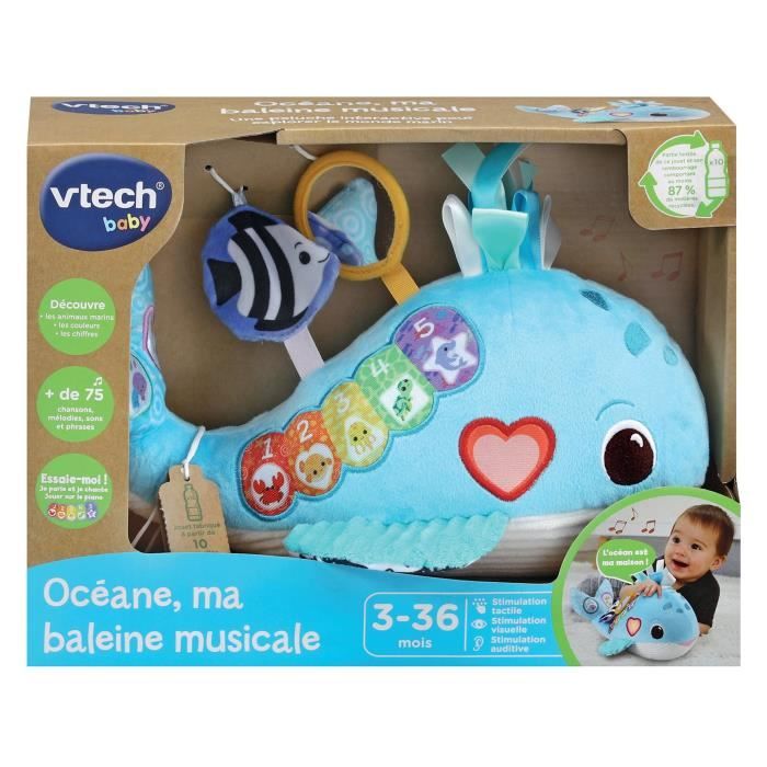 VTECH OCÉANE, LA MIA BALENA MUSICALE (BOTTIGLIE DI PLASTICA RICICLATA)