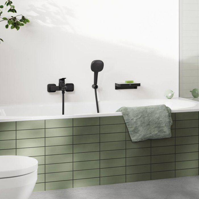 Image secondaire de Mitigeur de bain/douche mural GROHE DICE Noir mat