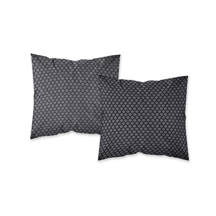 Parure de lit Crazy Minas - 2 personnes - 220 x 240 cm - Polyester - Noir Motif Géométrique - TODAY