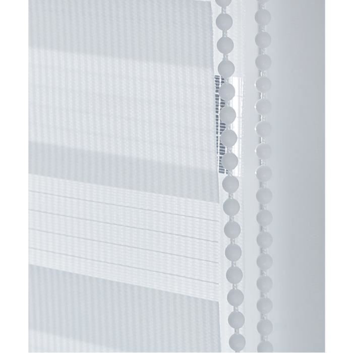 Store enrouleur Jour Nuit a clipser - L55 x H100cm - Blanc - 100% Polyester - MADECOSTORE