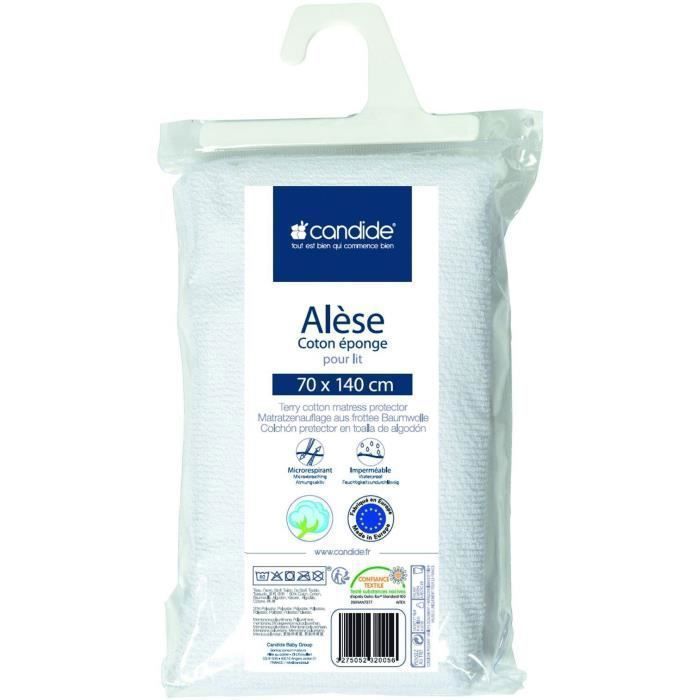 Protege Matelas Bébé 70x140 - Alese Bébé - Silencieux - Imperméable - Absorbant - oeko Tex - Made In Europe - 70x140cm Blanc