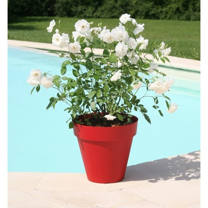 RIVIERA Pot de fleurs Soleilla - Rond - ? 49 x 44,8 cm - Rouge