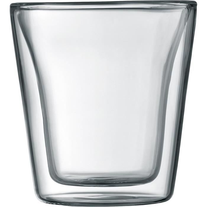 Image secondaire de Set 2 verres - BODUM - Canteen - Double paroi - 0.1 l - Transparent