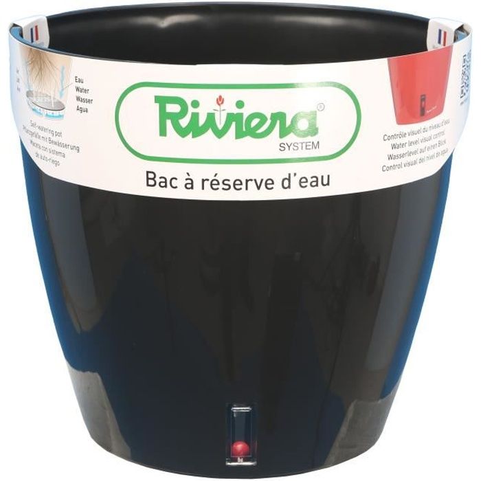 RIVIERA Pot rond Eva New en plastique - Ø 46 cm - 49 L - Noir