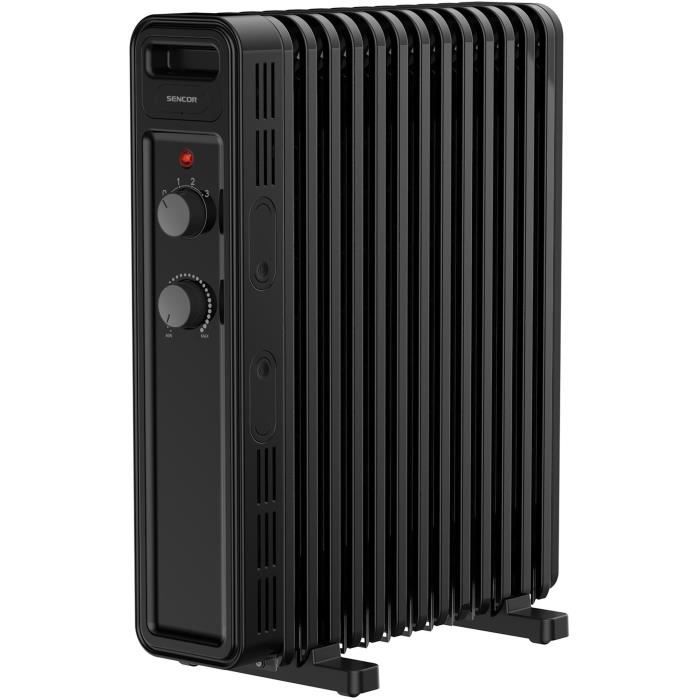 Radiateur électrique bain d'huile - SENCOR - SOH 3513BK - 2500 W - 2 boutons - Noir