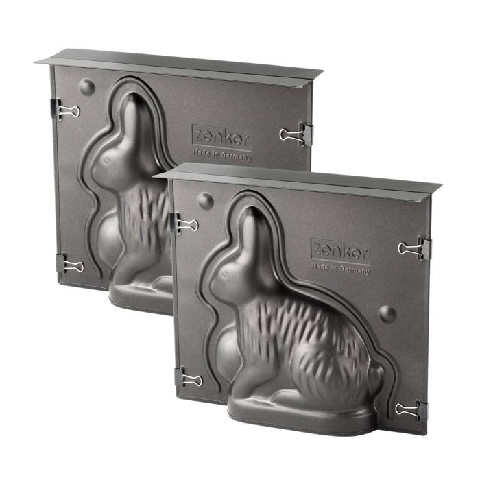 Lot de 2 moules à gâteaux 3D - ZENKER - Forme de lapin de Pâques - 600 ml