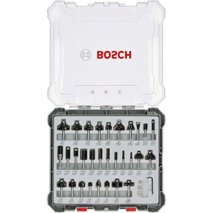 Image secondaire de Coffret de 30 fraises mixtes à Ø queue de 6 mm - BOSCH - 2607017474
