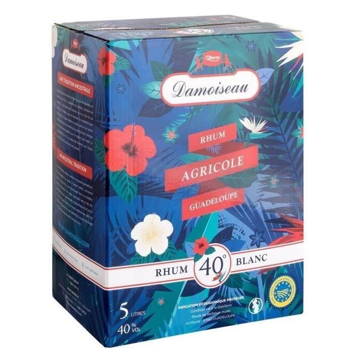 Rhum Damoiseau - Rhum agricole blanc - Guadeloupe - 40%vol - BIB 5 Litres