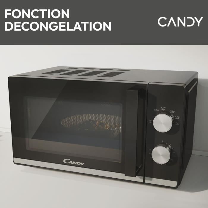 Micro-ondes pose libre CANDY CMW20TNMB - Noir - 20L - 700W - plateau 24,5 cm