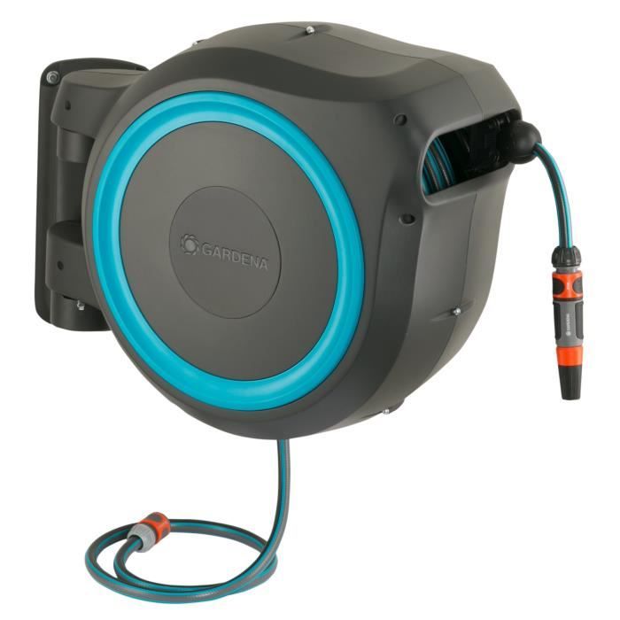 GARDENA Avvolgitubo automatico da parete RollUp XL 35 m con bordo bianco