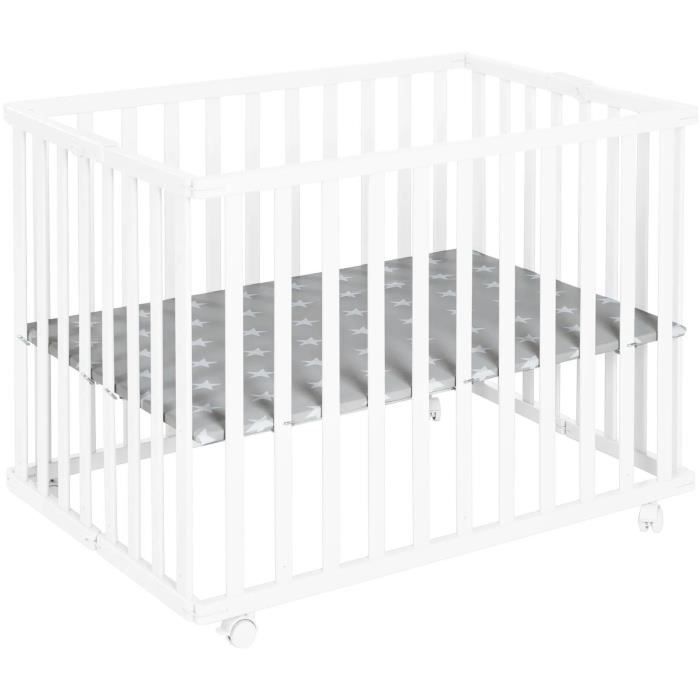 Image secondaire de Parc Bébé Pliable Little Stars - ROBA - 75 x 100 cm - Bois Laqué Blanc