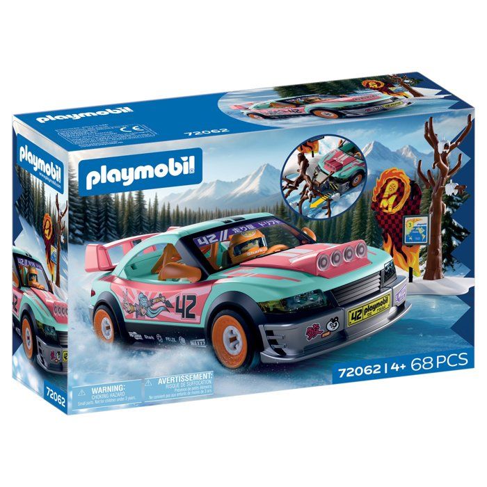 Voiture de Rallye Playmobil - Véhicule de Course 68 Pièces