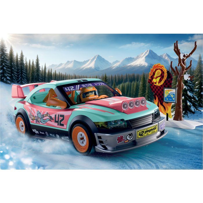 Image secondaire de Voiture de Rallye Playmobil - Véhicule de Course 68 Pièces