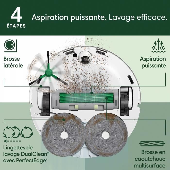 Image secondaire de Aspirateur robot laveur - IROBOT - Roomba Plus 505 Combo - 1h45 - 7000 Pa - 295 ml - Blanc