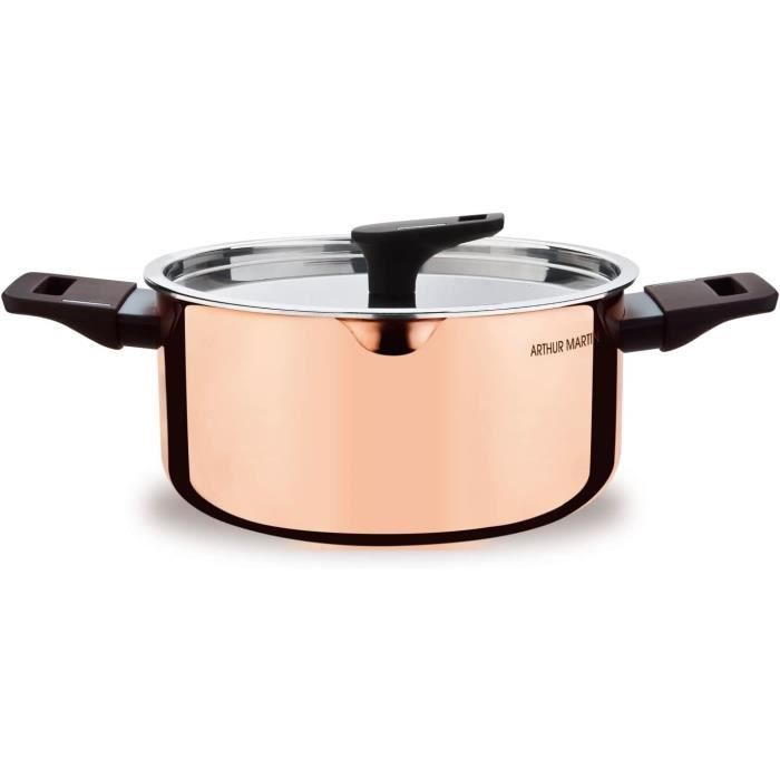Forno olandese da 24 cm - ARTHUR MARTIN - AM945GT - 3 strati tripla azione: rame, alluminio, acciaio inox - Tutte le fonti di calore compresa induzione