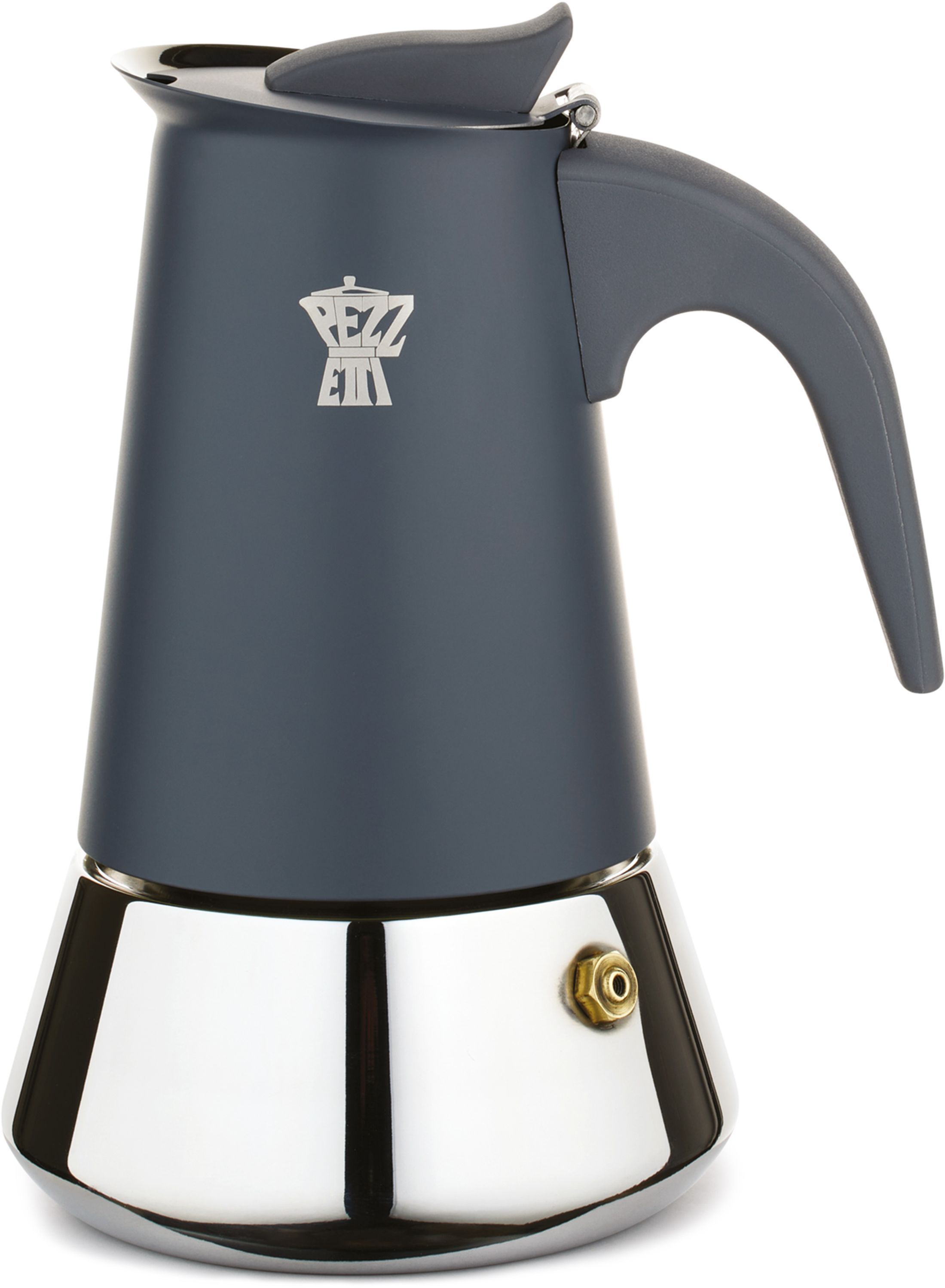 Cafetière Italienne PEZZETTI STEELEXPRESS en Acier Inoxydable - 6 Tasses - Bleu Indigo