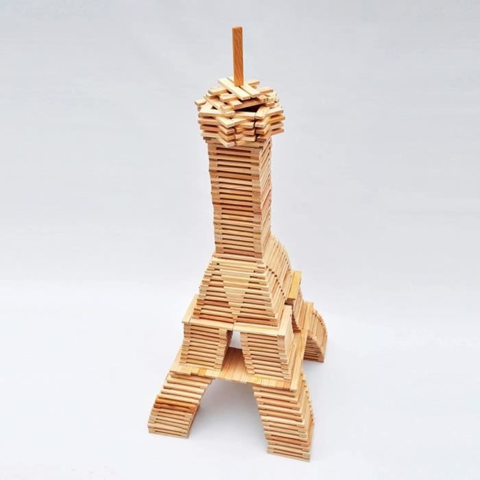 Jeu de construction - Baril de 200 planchettes en bois - JOUECABOIS - Fabriqué en France par Mecabois