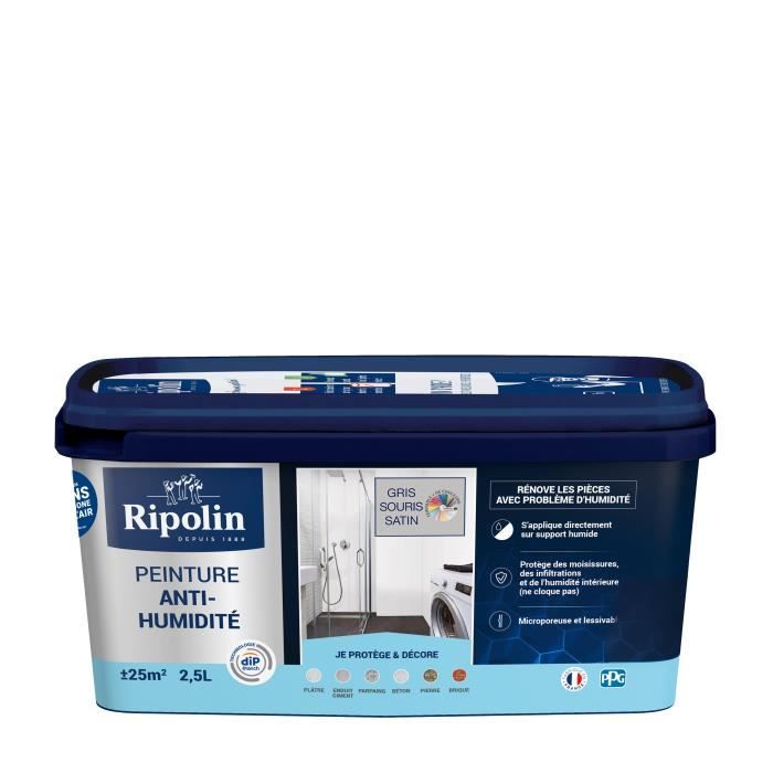 Ripolin mouse gray satin anti-humidity waterproofing paint 2,5L