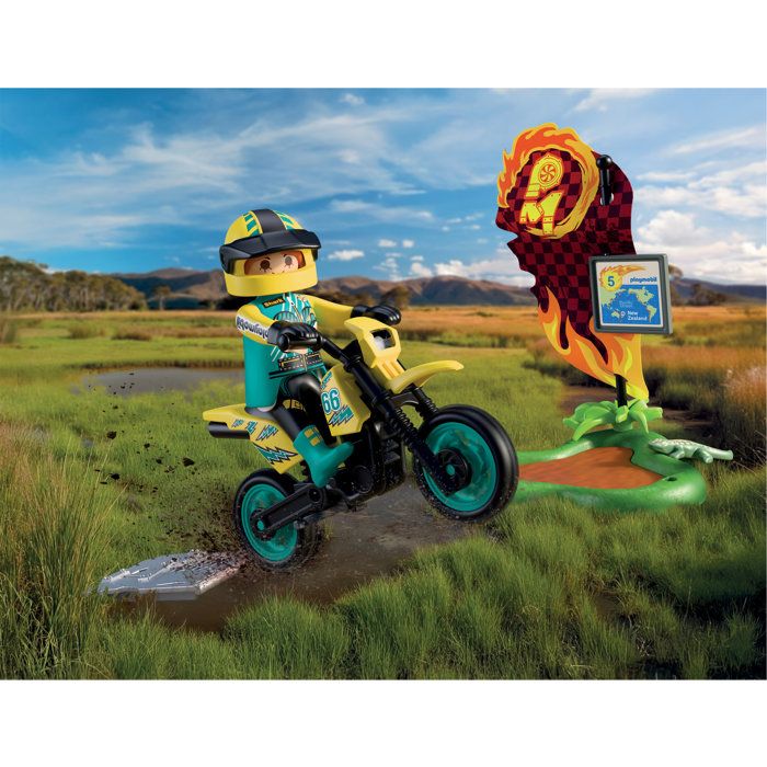 Image secondaire de Playmobil Motocross - Véhicule de Course avec Rider et Accessoires