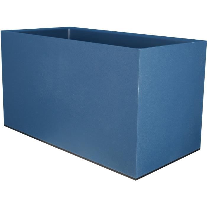 Image secondaire de Jardinière Rectangulaire Riviera Granit en Plastique - Bleu 79x39,5x44,5 cm