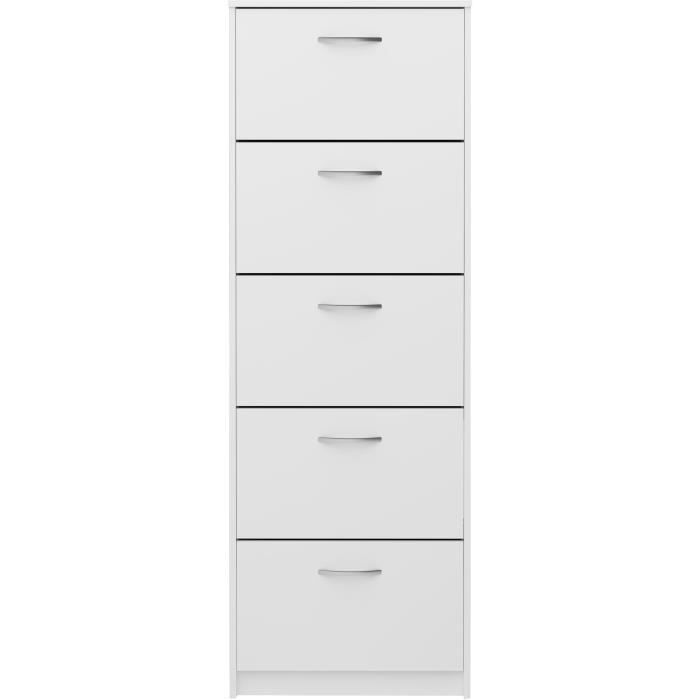 Meuble à chaussures blanc avec 5 abattants pour 10 paires