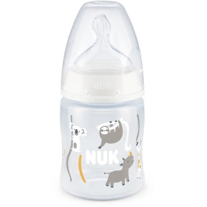 NUK Biberon Serenity+ - Col large - Contrôle de température - 150 ml - 0-6 mois - Koala