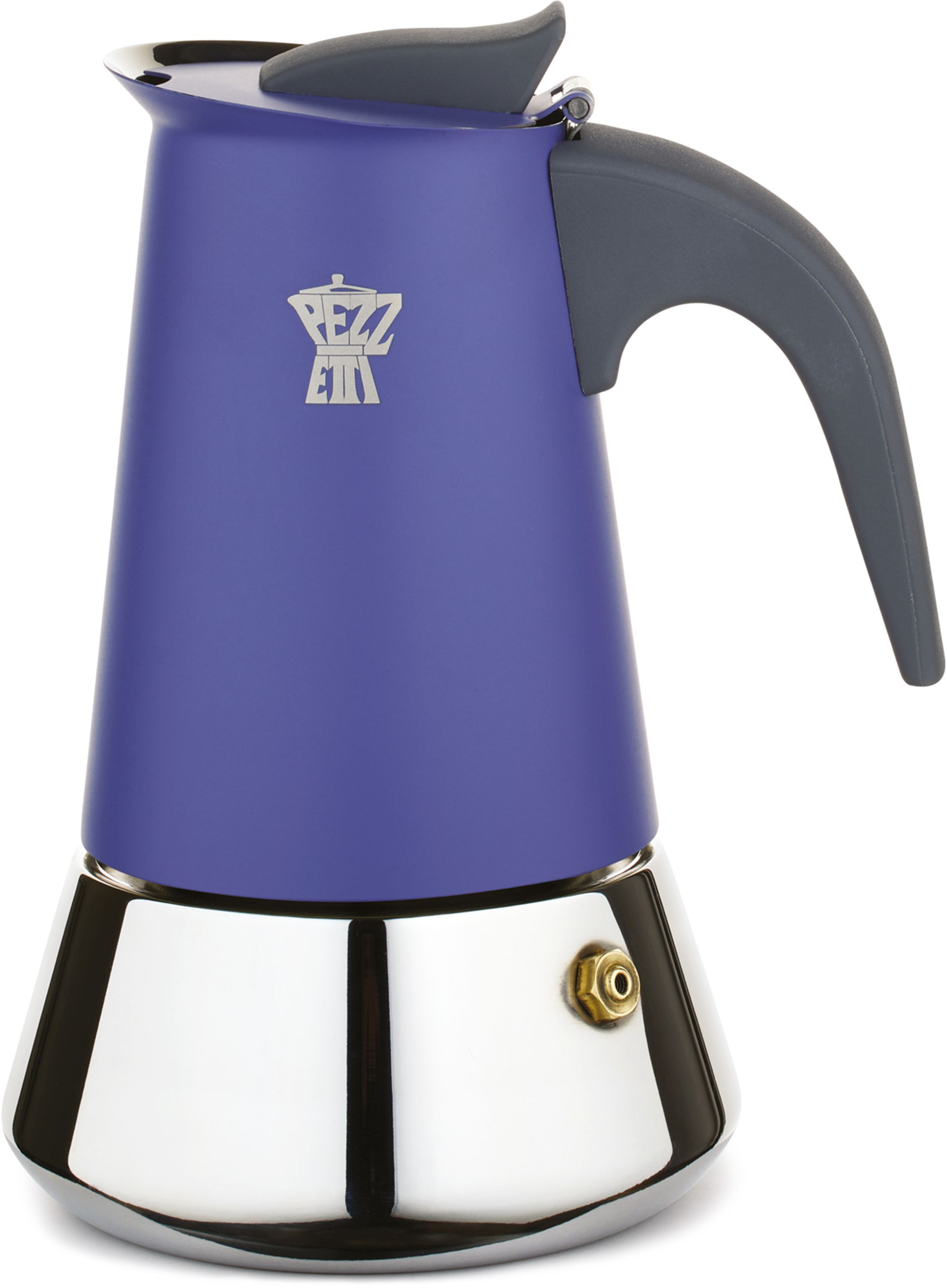 Cafetière Italienne PEZZETTI STEELEXPRESS en Acier Inoxydable - 6 Tasses - Bleu Indigo