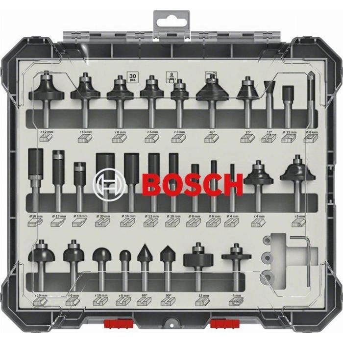 Image secondaire de Coffret de 30 fraises mixtes à Ø queue de 8 mm BOSCH - 2607017475
