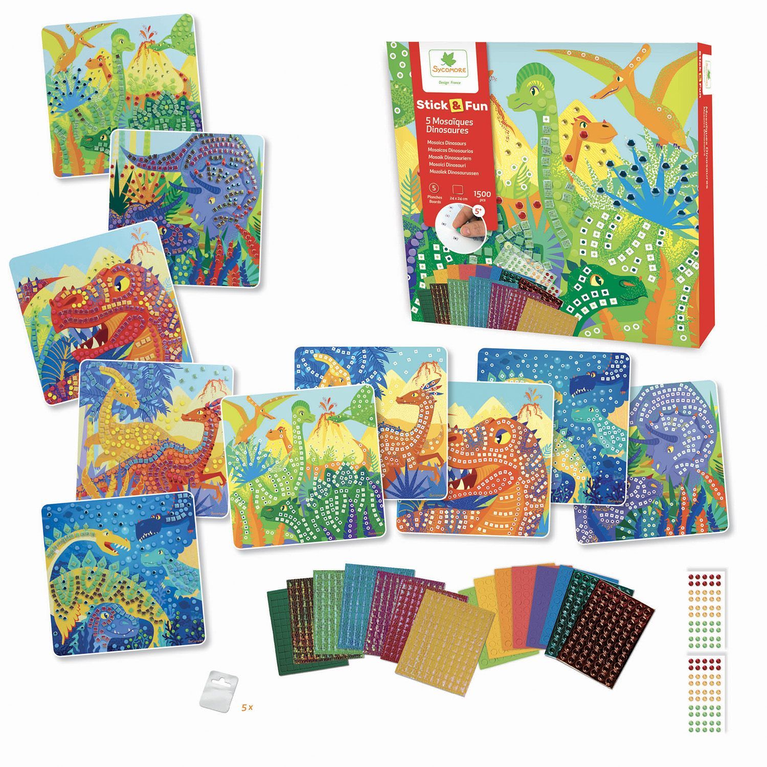 Image secondaire de Coffret Stick'N Fun Dinosaures - Jeu de Mosaïque SYCOMORE pour Enfants