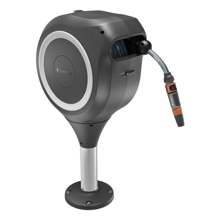 Automatic hose reel for terrace - GARDENA - RollUp - S - White - Length 15 m - Hose 13 mm