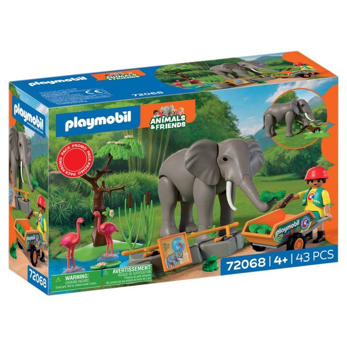 Pack Playmobil Eléphants et Soigneur - My Life au Zoo