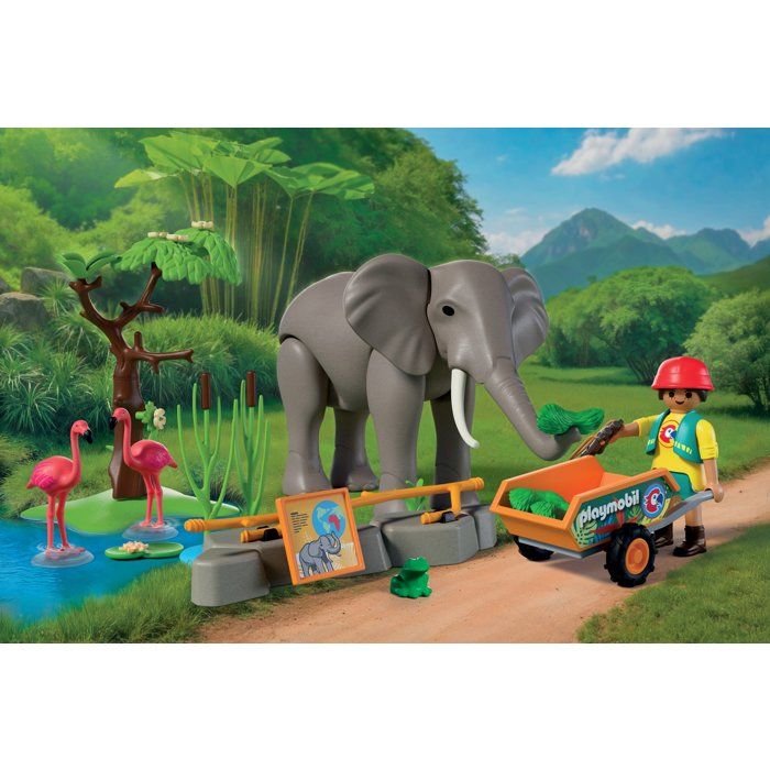 Image secondaire de Pack Playmobil Eléphants et Soigneur - My Life au Zoo