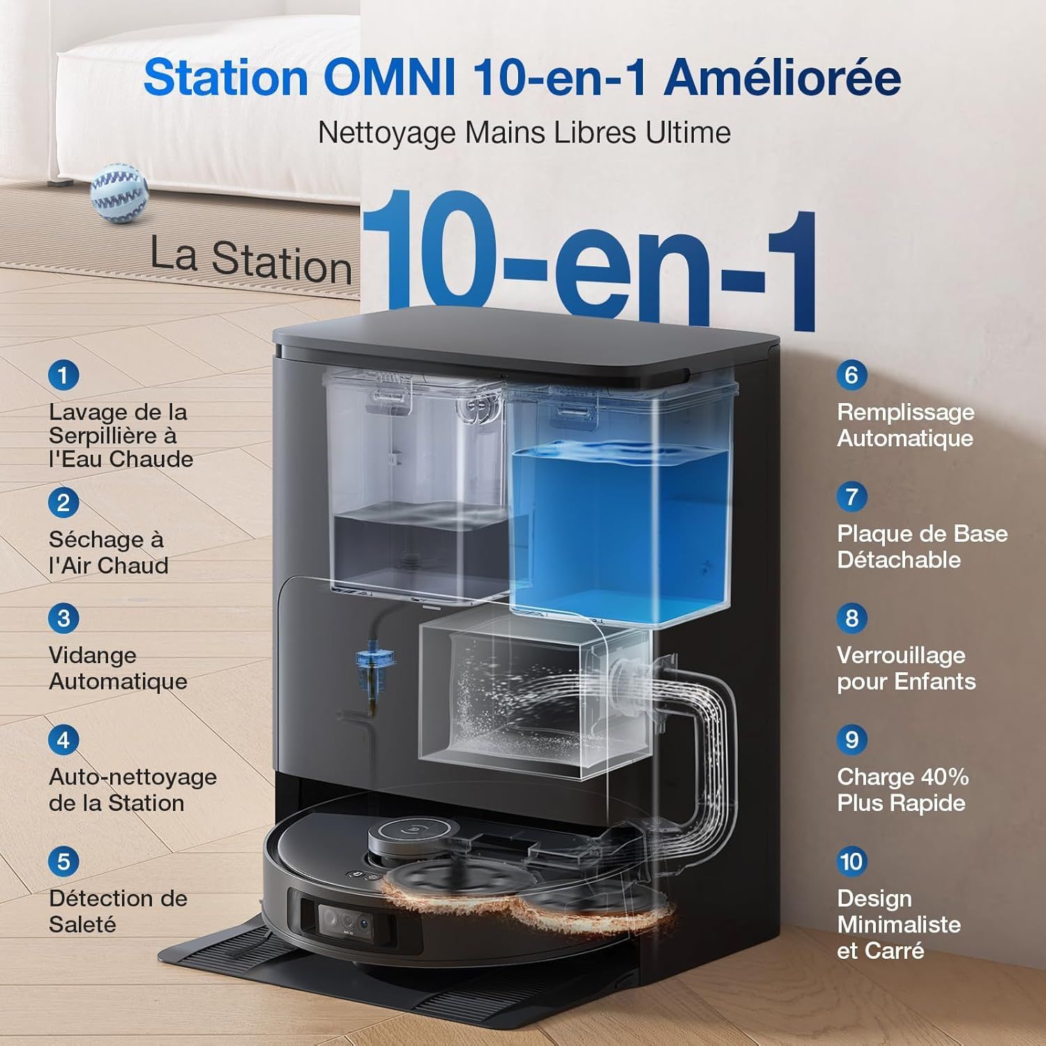 Image secondaire de ECOVACS DEEBOT T30S PRO - Aspirateur Robot Laveur Intelligent avec Station