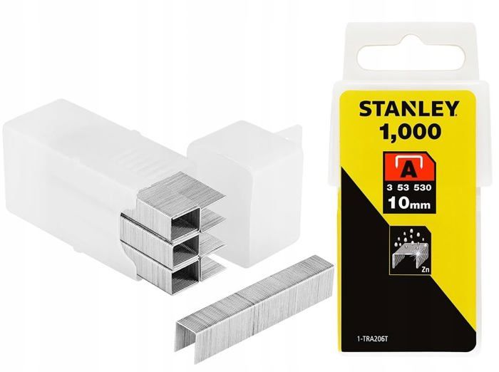 Agrafes type A 10 mm boîte de 1000 - STANLEY - 1-TRA206T