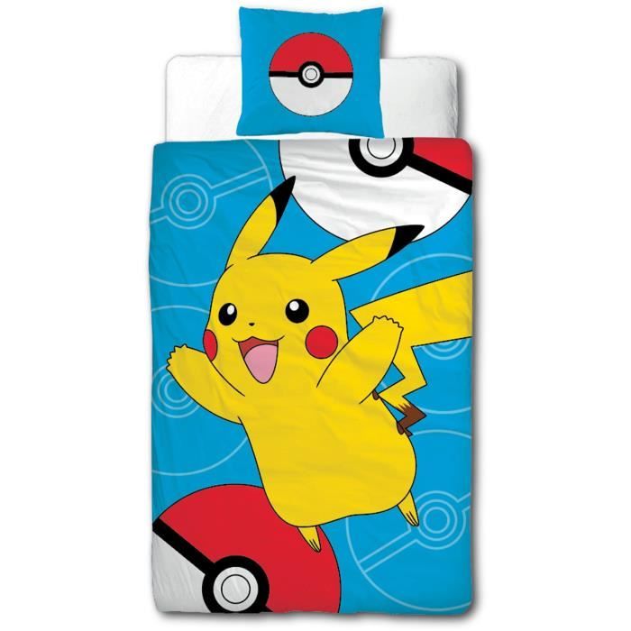 Image secondaire de Parure de lit - POKEMON - Pikachu III - Microfibre - 1 housse de couette 140 x 200 cm + 1 taie 63 x 63 cm