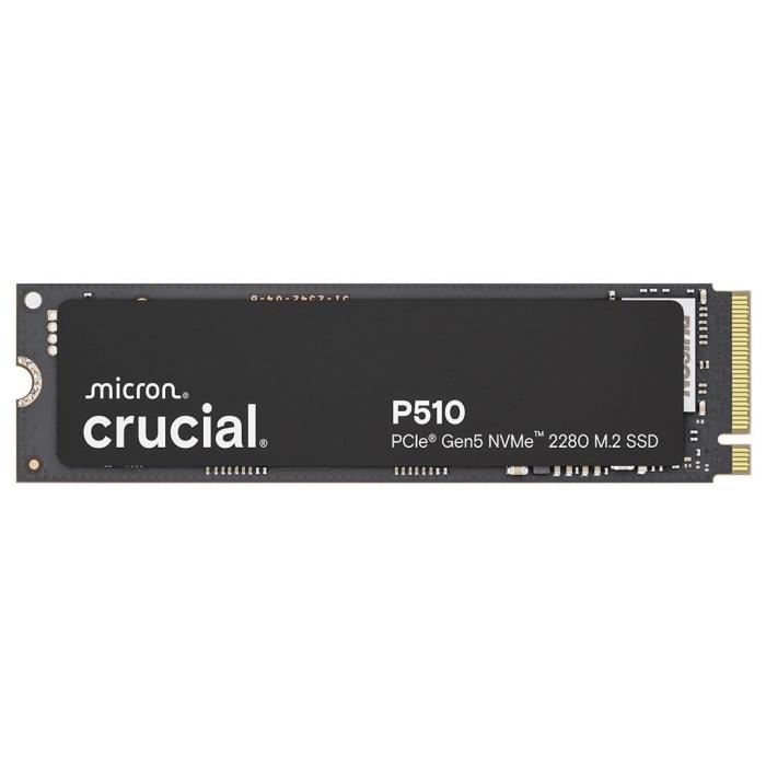 CRUCIAL - P510 - SSD interne - 2 To - PCIe Gen4 NVMe M.2 - Vitesse lecture jusqu'à 11000 Mo/s - CT2000P510SSD8