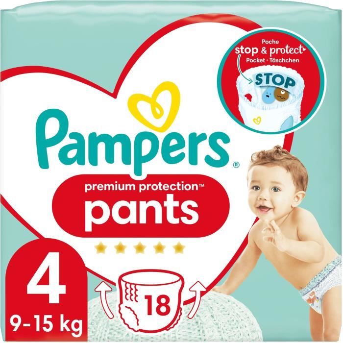 PAMPERS Premium Protection Pants Taille 4 - 18 Couches-culottes
