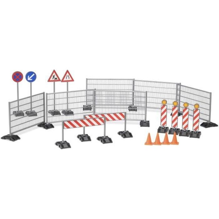 BRUDER - Accessessoires de chantier: panneaux de signalisation, plots... - 18 cm