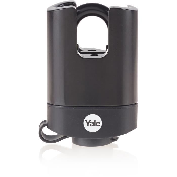 YALE Lucchetto in acciaio laminato con protezione termoplastica 52 mm, grillo protetto in acciaio temprato, 3 chiavi