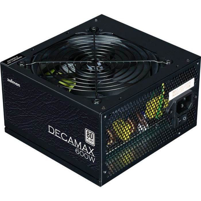 Alimentation PC - ZALMAN - DecaMax 600W - 80+ - Non modulaire - Ventilateur 120mm - Noir