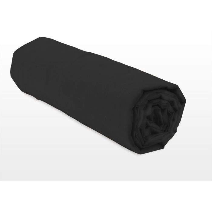 Image secondaire de Drap housse - HOME LINGE PASSION - HP72107 - Microfibre 82 g - 140 x 190 cm - Bonnet 30 cm - Noir