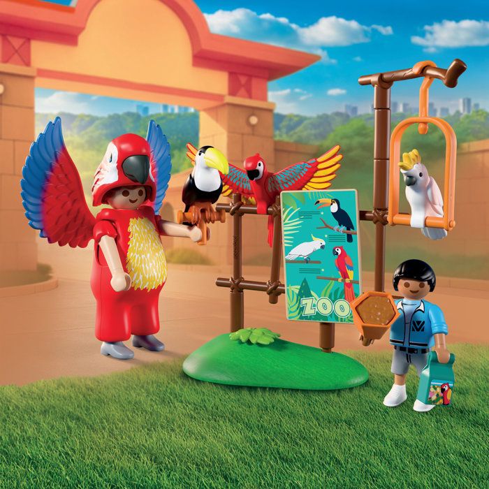 Image secondaire de Set Playmobil Zoo : Mascotte Perroquet Coloré et Enfant Amusant