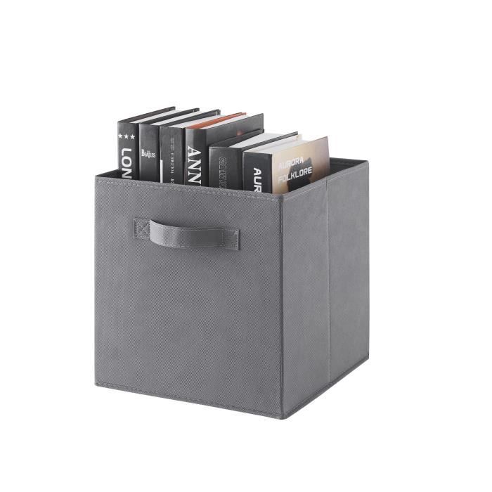 COMPO Boîte de rangement/tiroir pour meuble en tissu  - 27x27x28 cm - gris taupe