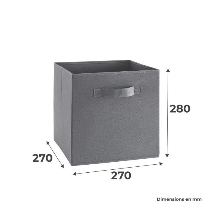 COMPO Boîte de rangement/tiroir pour meuble en tissu - 27x27x28 cm - gris taupe