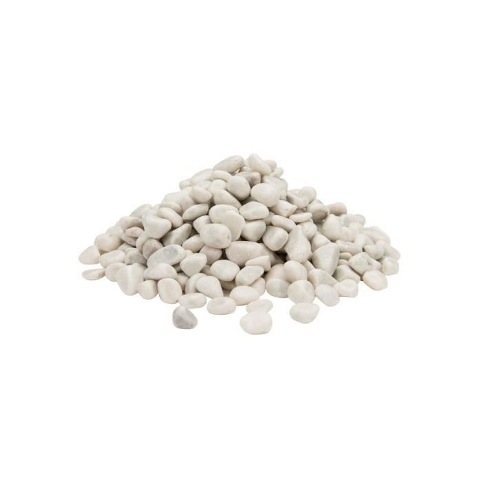TYROL Graviers vernis pour Aquarium - Tous types de poissons et eaux - Blanc - Sac de 2 kg