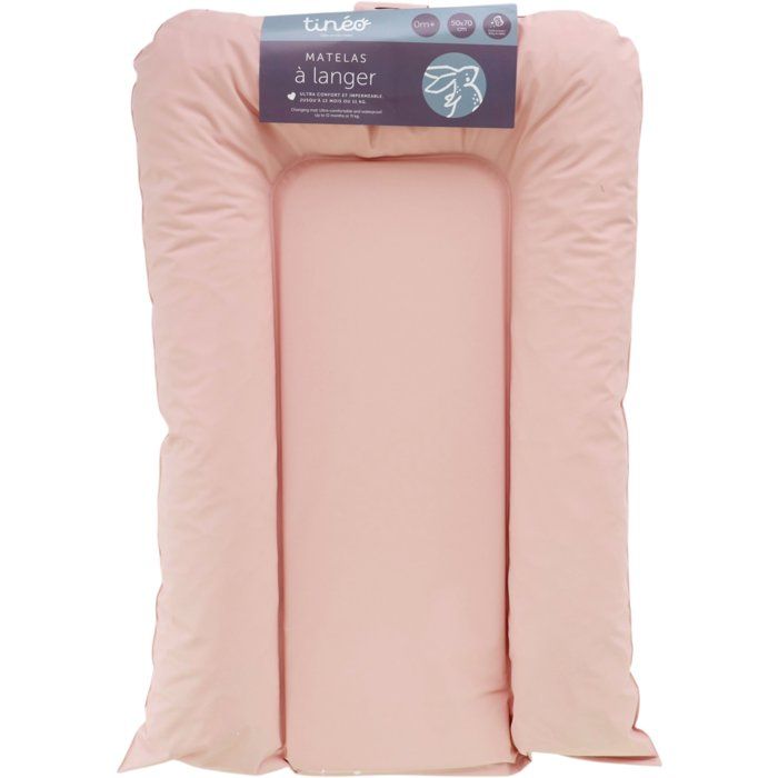 Image secondaire de Matelas à Langer TINEO Flocons en PVC Rose Poudre - Confort et Sécurité