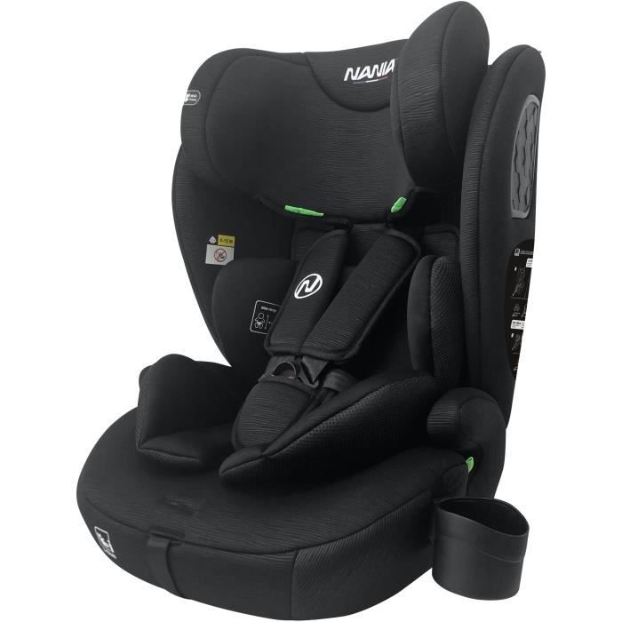 Seggiolino auto con cintura - NANIA - TORINO - Gruppo 1/2/3 - I-size - Con riduttore - Nero